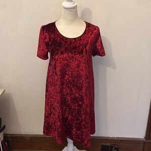 Rolla Costner red velvet short sleeve dress Size M New